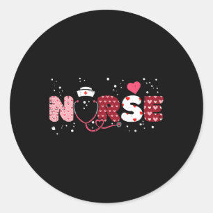 Sticker Rond Infirmière Saint-Valentin Valentine Er Icu Nicu In