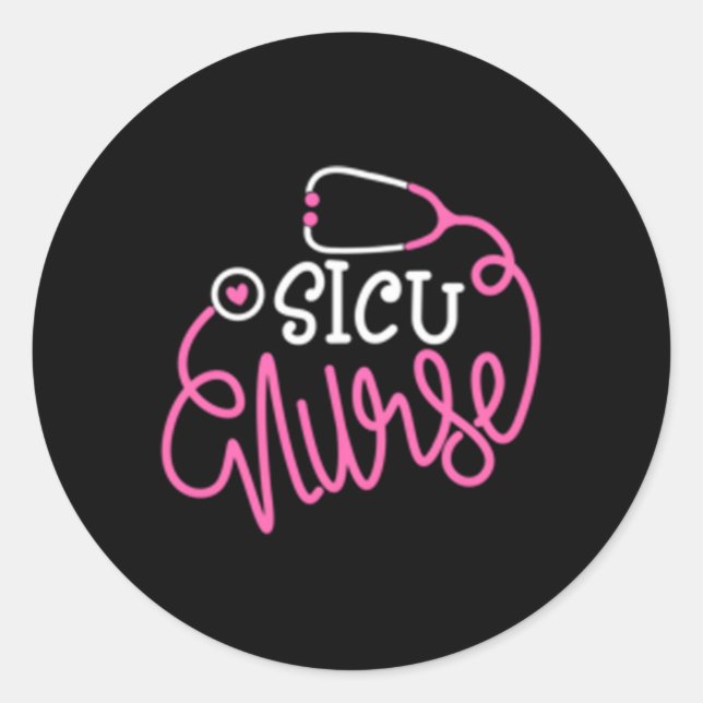 Sticker Rond Infirmière Sicu Infirmière Chirurgie Unité de Soin (Devant)