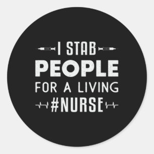 Sticker Rond #Infirmière soins infirmiers de l'ICU Médecine amb