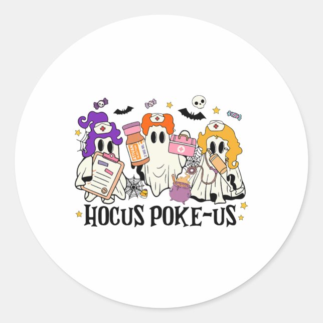 Sticker Rond Infirmière sorcière drôle Costume infirmière Éffra (Devant)