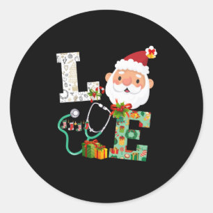 Sticker Rond Infirmière Stethoscope Ornements de Noël Décora