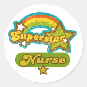Sticker Rond Infirmière superstar