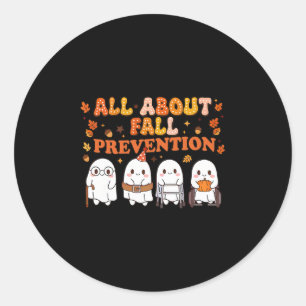Sticker Rond Infirmière tout sur la prévention des chutes Migno