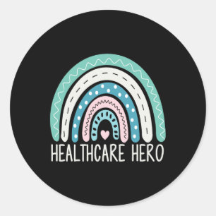Sticker Rond Infirmière Travailleur en santé Héros Assistant Mé