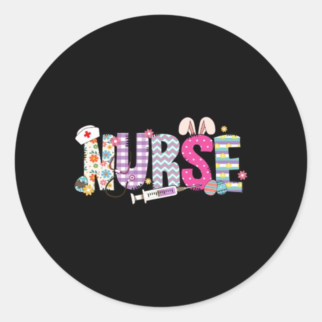 Sticker Rond Infirmière Vie Stethoscope Infirmière mignonne Lap (Devant)