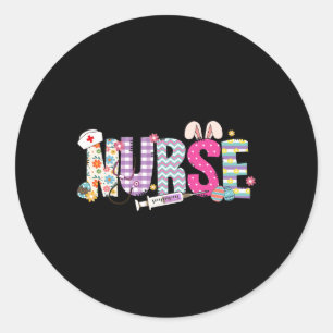 Sticker Rond Infirmière Vie Stethoscope Infirmière mignonne Lap