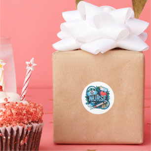 Sticker Rond Infirmières : Le battement de cœur des soins de sa