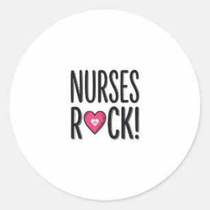 Sticker Rond Infirmières Rock Conception de vecteur de coeur d'