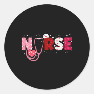 Sticker Rond Infirmières Valentines Coeurs Jour Stethoscope Gif