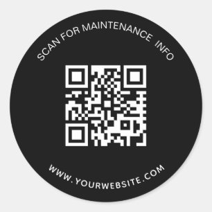 Sticker Rond Informations de maintenance du code qr de l'entrep