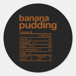 Sticker Rond Informations nutritionnelles du pudding à la banan