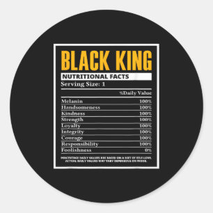 Sticker Rond Informations nutritionnelles du roi noir du Mois d