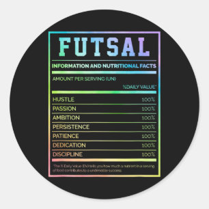 Sticker Rond Informations sur le futsal et faits nutritionnels