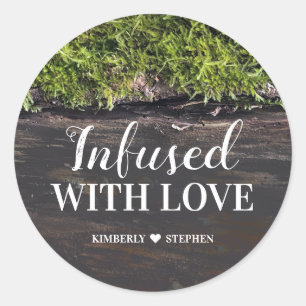 Sticker Rond Infusé Avec Mariage Amoureux