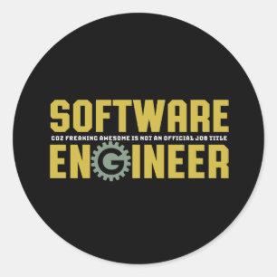 Sticker Rond Ingénieur amusant Ingénieur logiciel et programmeu