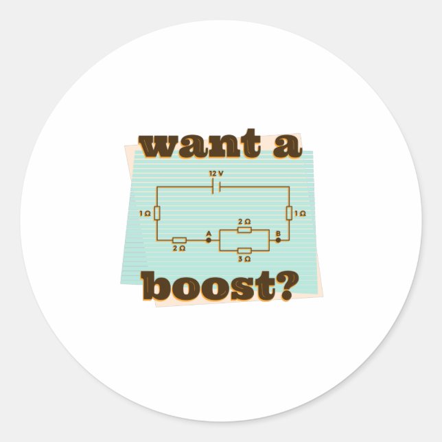 Sticker Rond Ingénieur de circuits électriques (Devant)