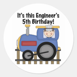 Sticker Rond Ingénieur de train T-shirts et cadeaux 5e annivers