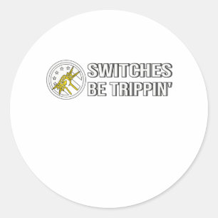 Sticker Rond Ingénieur électricien Pun Pun Drapeau Électronique