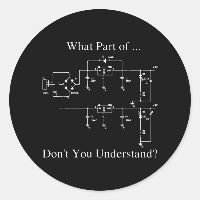 Sticker Rond Ingénieur électrique (Devant)