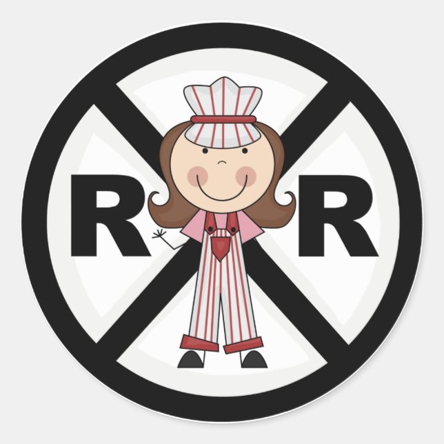 Sticker Rond Ingénieur ferroviaire -T-shirts et cadeaux pour fi (Devant)