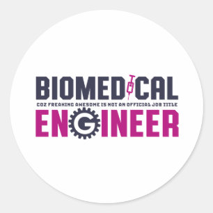 Sticker Rond Ingénieur Geek amusant Génie biomédical Major