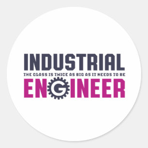 Sticker Rond Ingénieur Geek amusant Ingénieur industriel Major