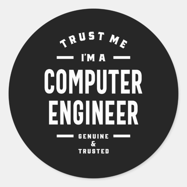 Sticker Rond Ingénieur informatique Travail Titre du travail Ca (Devant)