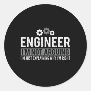 Sticker Rond Ingénieur Je Ne Parle Pas D'Ingénierie