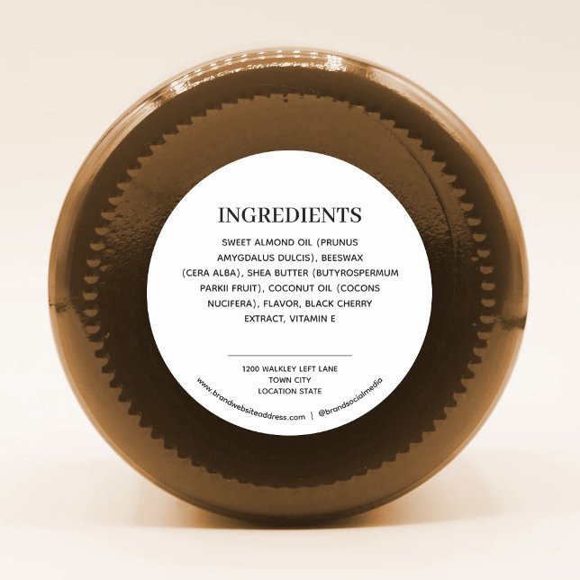 Sticker Rond Ingrédients (Créateur téléchargé)