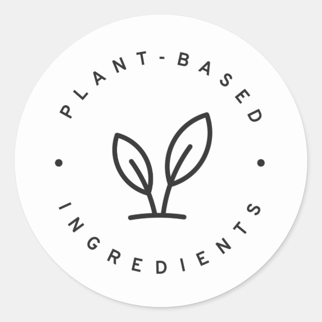 Sticker Rond ingrédients à base plante (Devant)