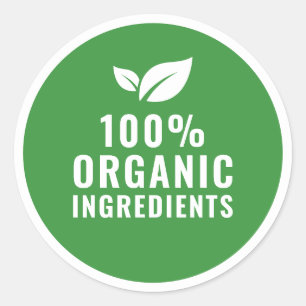 Sticker Rond Ingrédients Biologiques Alimentation Végétale Mini