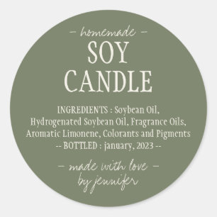 Sticker Rond Ingrédients de bougie de soja