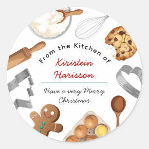 Sticker Rond Ingrédients de cuisson de biscuits personnalisés C