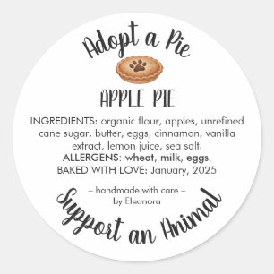 Sticker Rond Ingrédients de la boulangerie de sauvetage d'anima