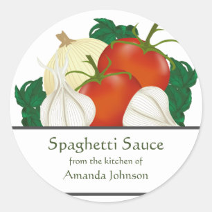 Sticker Rond Ingrédients de sauce spaghetti