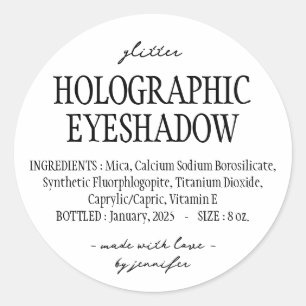 Sticker Rond Ingrédients Holographiques simples Parties scintil