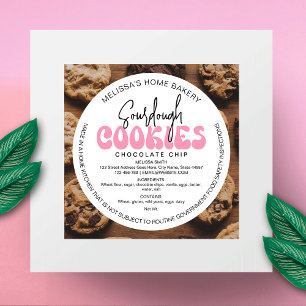 Sticker Rond Ingrédients pour les cookies de la boulangerie au 