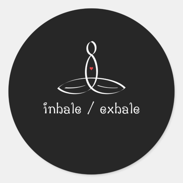 Sticker Rond Inhale Exhale - Blanc style fantaisie (Devant)