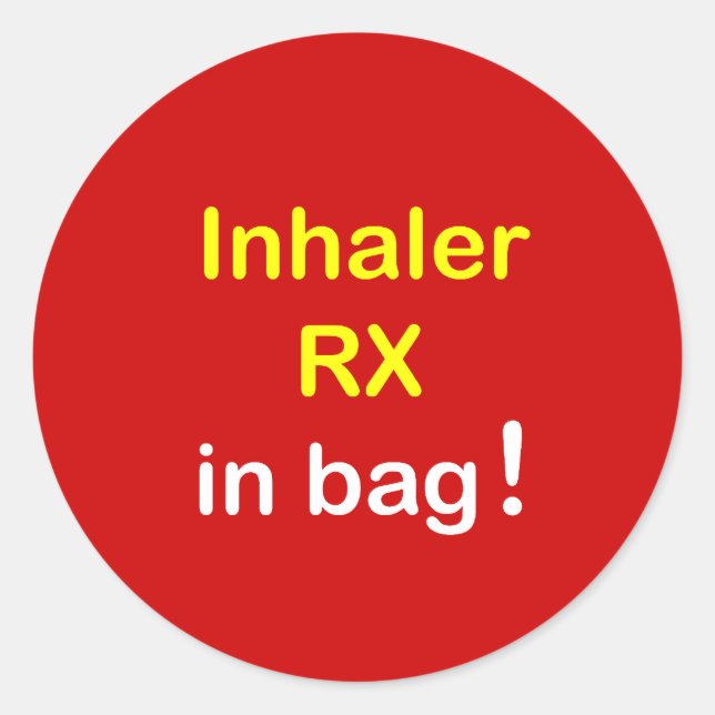 Sticker Rond INHALER dans le sac. (Devant)