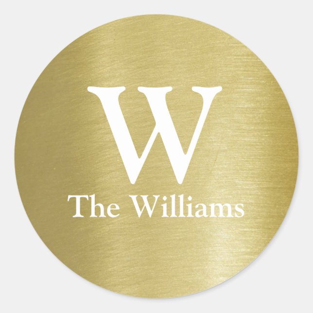 Sticker Rond initiale et nom du couple (Devant)