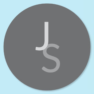 Sticker Rond Initiales chevauchantes modernes monogrammées   Gr