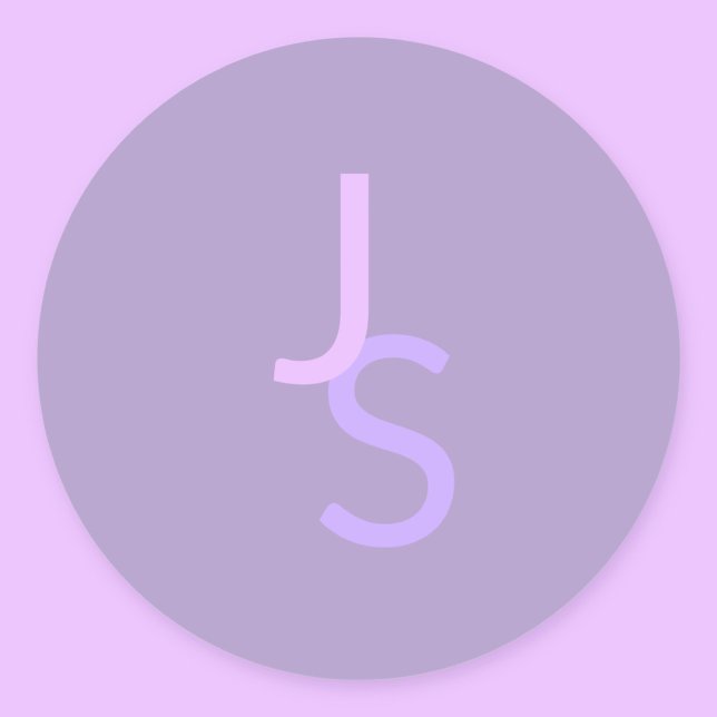 Sticker Rond Initiales chevauchantes modernes monogrammées | Vi (Créateur téléchargé)