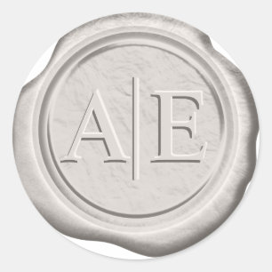 Sticker Rond Initiales de Mariage de cire Faux Champagne ID478