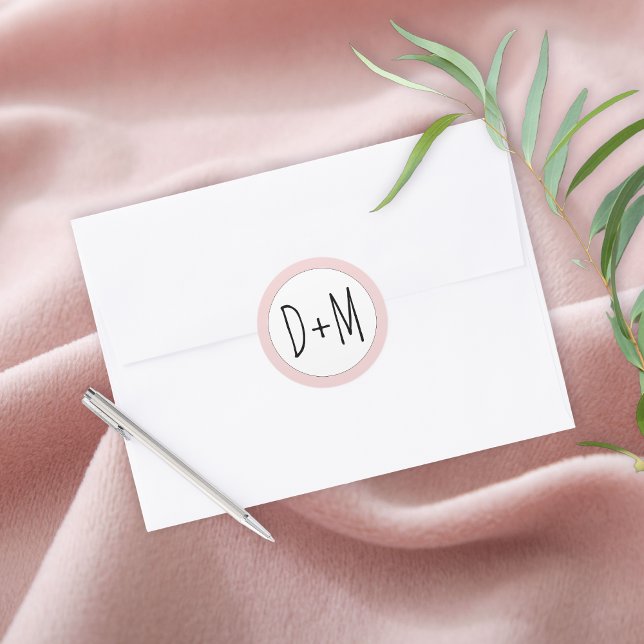 Sticker Rond Initiales dessinées à la main typographie mariage  (Créateur téléchargé)