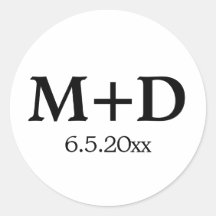 Initiales et date minimalistes des couples