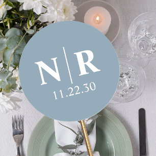 Sticker Rond Initiales mariage Monogramme Et Groom
