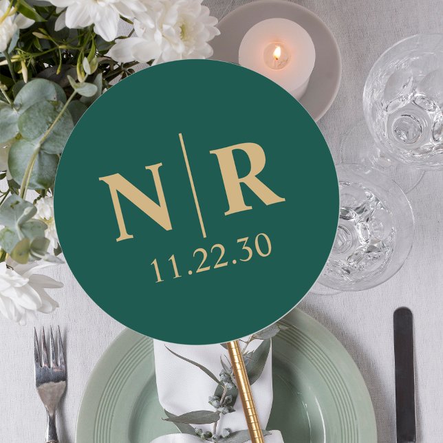 Sticker Rond Initiales mariage Monogramme Et Groom (Créateur téléchargé)