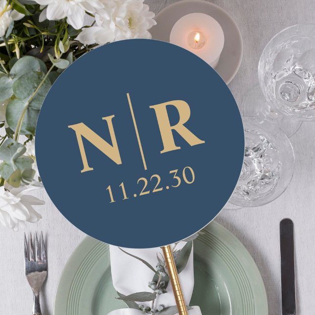 Sticker Rond Initiales mariage Monogramme Et Groom (Créateur téléchargé)