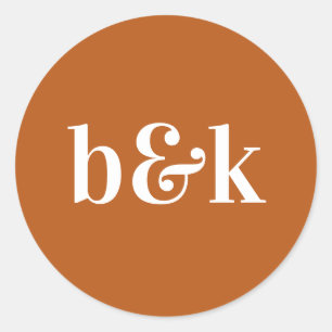 Sticker Rond Initiales minimaux Monogrammes modernes Cl Mariage