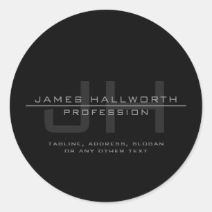 Sticker Rond Initiales Monogrammes Modernes (ou autre texte) Gr